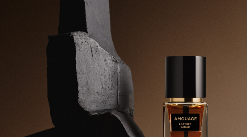 Flacone di profumo Amouage Leather Sadah, fragranza di lusso unisex con note di cuoio, legni e spezie orientali